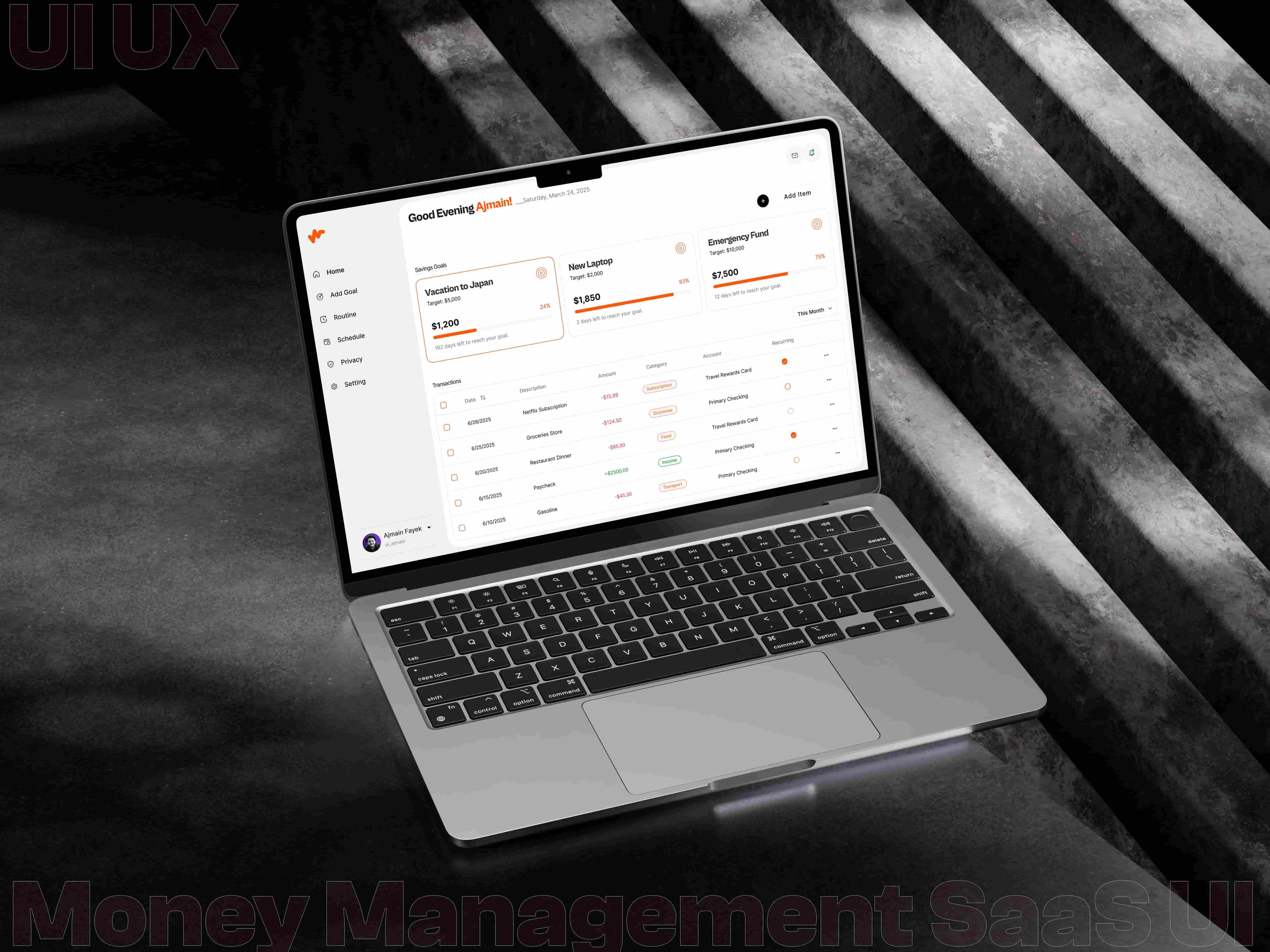 Client and project management dashboard UI with task lists, progress bars, and team performance analytics.