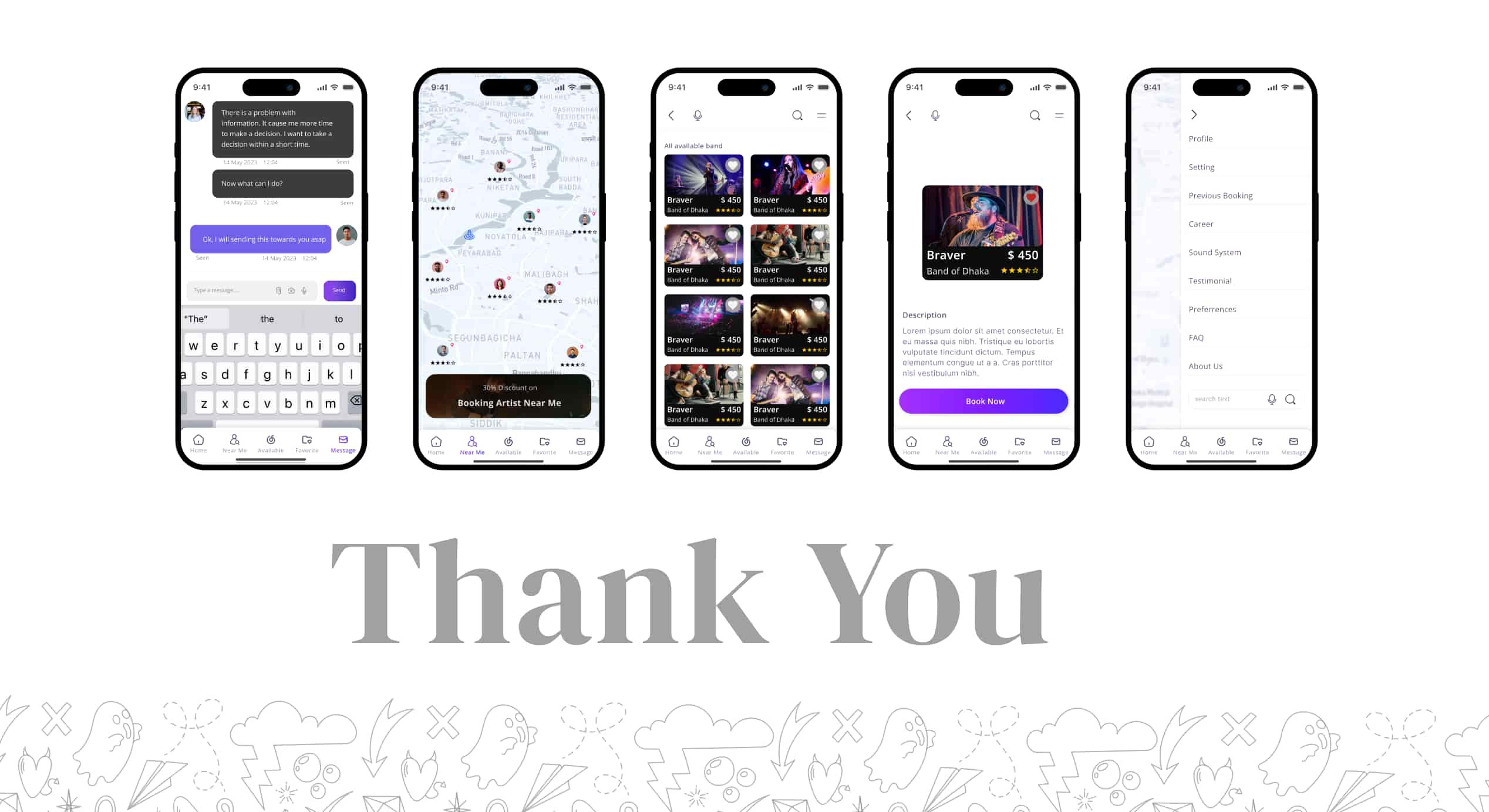 Mobile UI design with a clean login screen, branding, and smooth input fields.