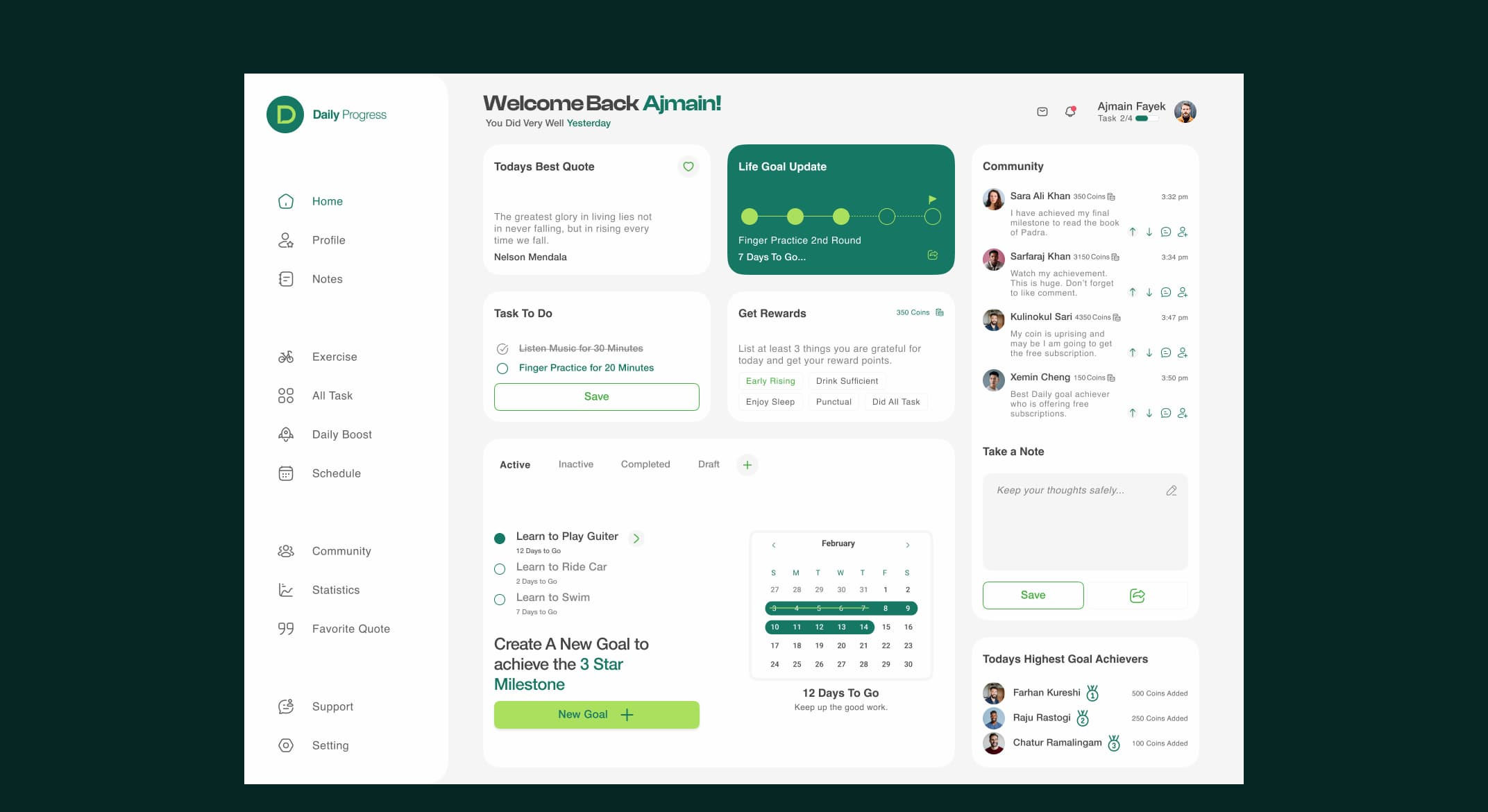 Modern analytics dashboard UI displaying interactive charts, performance metrics, and navigation menu.