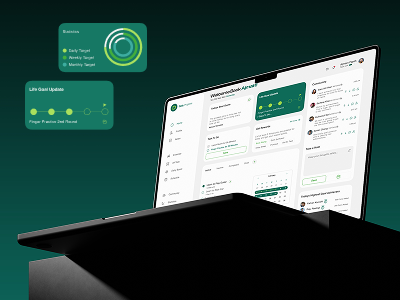 dashboard UI design design for daily progress web application