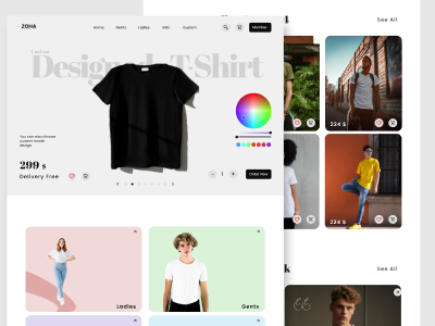 modern Website UI mockup for e-commerce website with visually appealing design