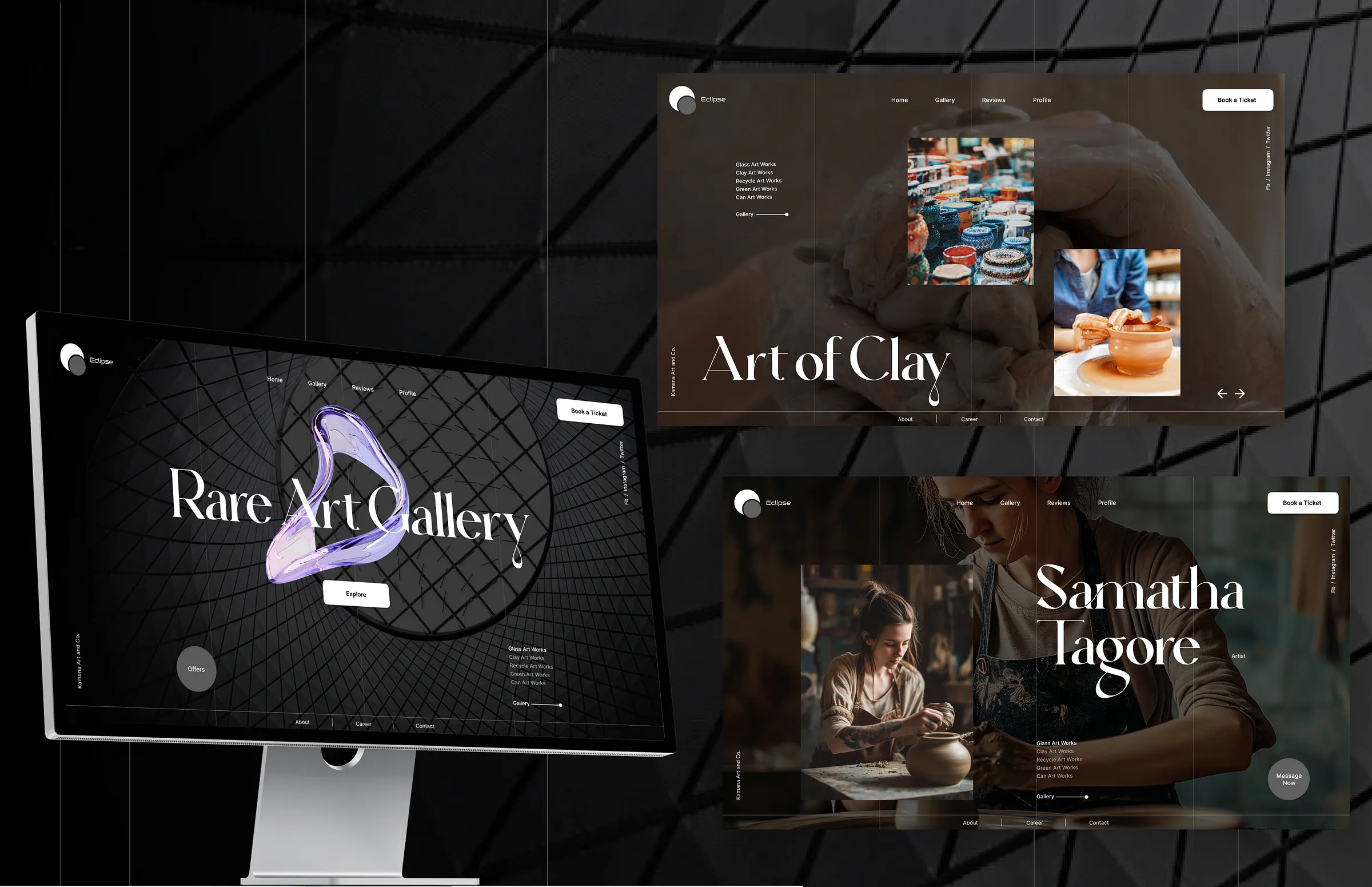 Modern UI UX design with variation of modern typeface and color.